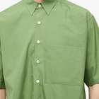 Auralee Men's Finx Short Sleeve Shirt in Khaki Green