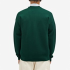 Drôle de Monsieur Men's Logo Cardigan in Dark Green