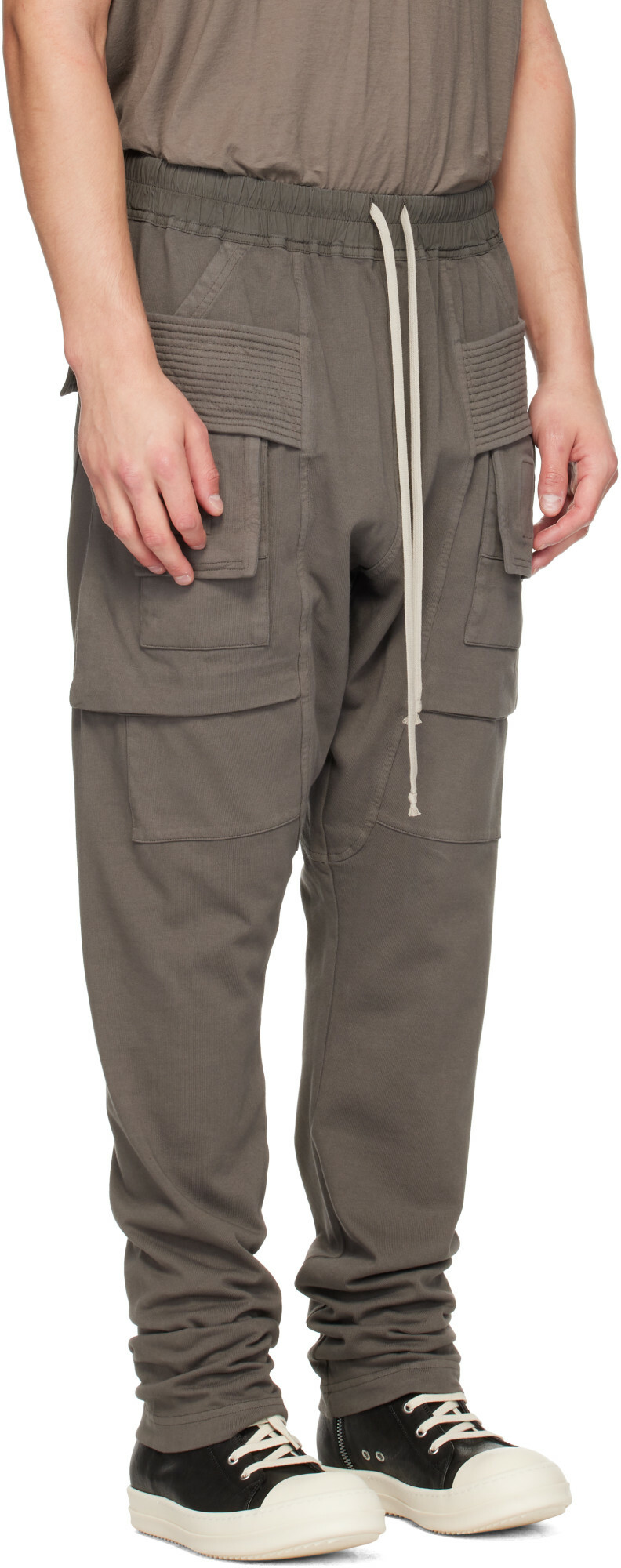 Rick Owens DRKSHDW Gray Tower Creatch Drawstring Cargo Pants