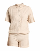 120% Lino Womens Playsuit in Beige