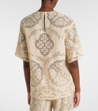 Valentino Floral knitted cotton-blend top