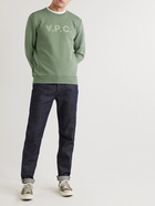 A.P.C. - VPC Logo-Flocked Cotton-Jersey Sweatshirt - Green