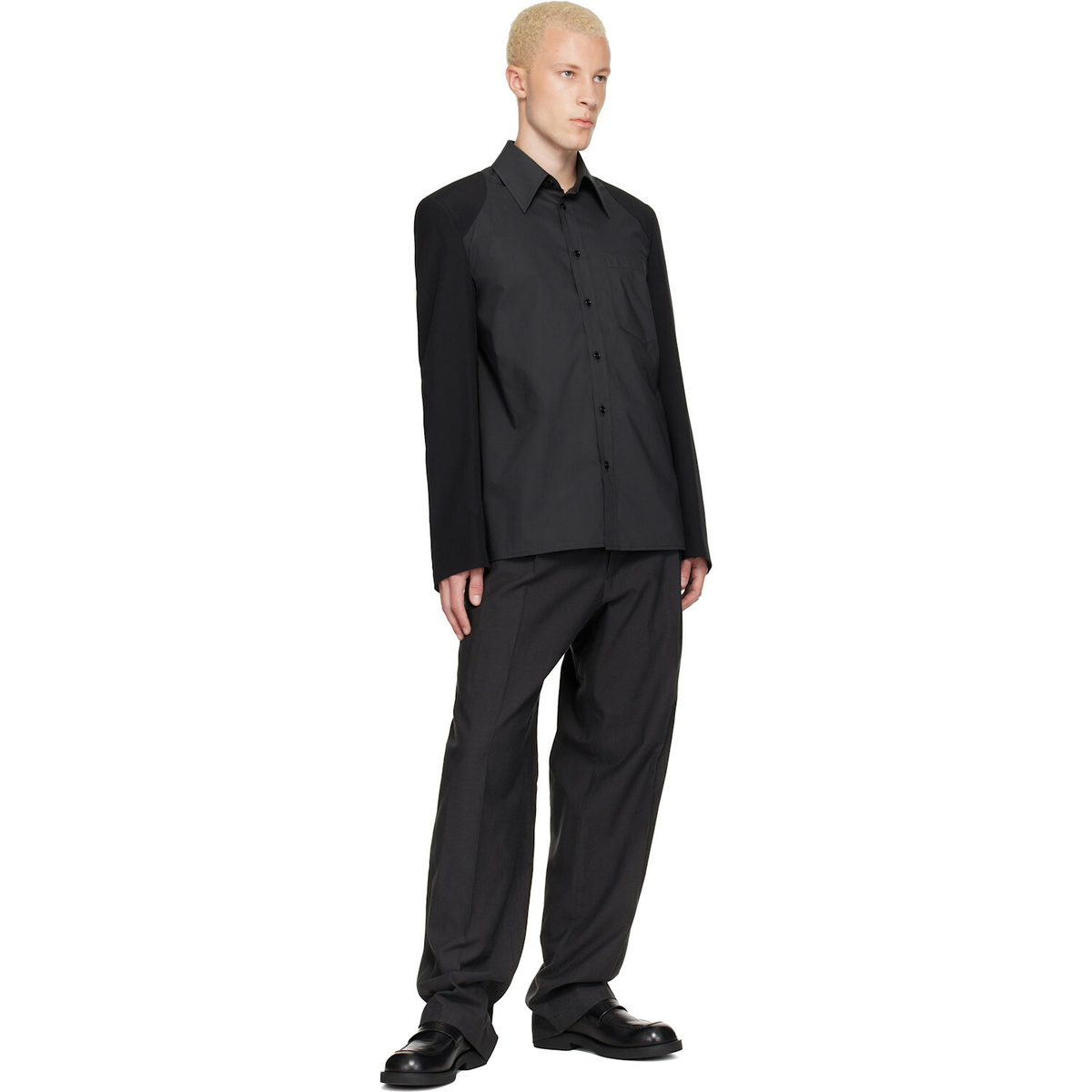 MM6 Maison Margiela Black Long-Sleeved Shirt