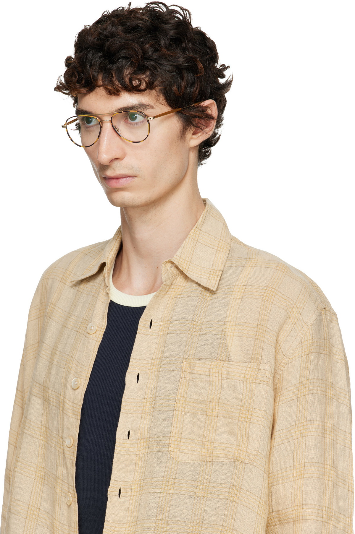 Garrett Leight Gold Linnie Glasses