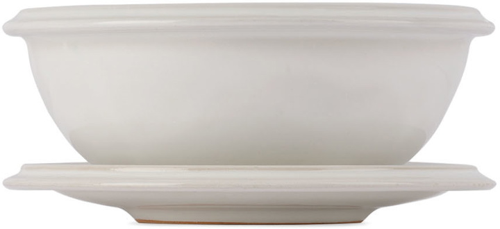 Photo: BKLYN CLAY White Saturn Dinnerwear Cereal Bowl & Eggo Plate Set