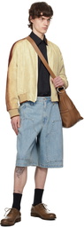 WOOYOUNGMI Blue Paneled Denim Shorts