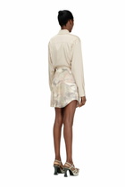 Diesel Satin mini dress with knotted top - Dresses Womens in Beige