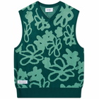 Butter Goods Men's Flowers Knit Vest in Forest