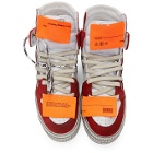 Off-White White and Red Off Court 3.0 High-Top Sneakers