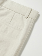 Nanushka - Tymeo Wide-Leg Cotton and Linen-Blend Twill Drawstring Trousers - Neutrals