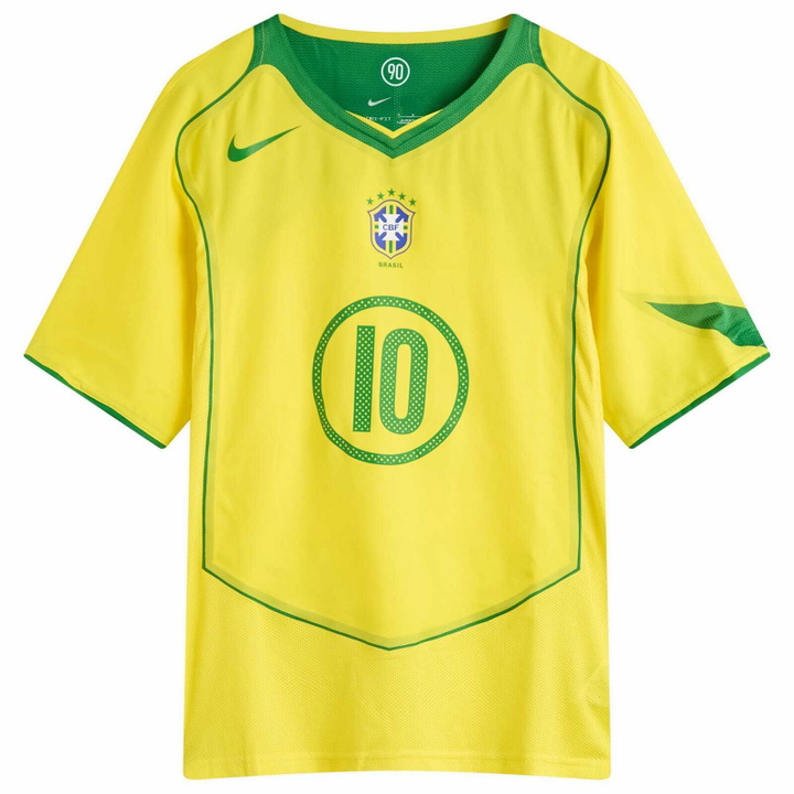 Photo: Nike Brazil Reissue N&N Short Sleeve Jersey in Yellow/Green