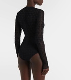 Givenchy Monogram 72 Glitter sheer mesh bodysuit