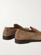 Brunello Cucinelli - Flex Suede Penny Loafers - Brown