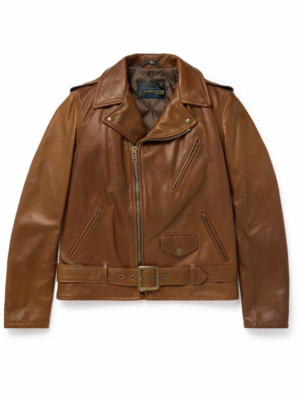 Photo: Schott - Perfecto Leather Biker Jacket - Brown