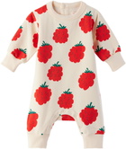 TINYCOTTONS Baby Beige Raspberries Jumpsuit