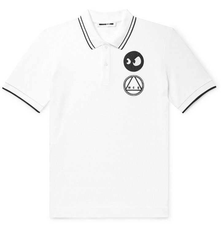 Photo: McQ Alexander McQueen - Logo-Appliquéd Cotton-Piqué Polo Shirt - White