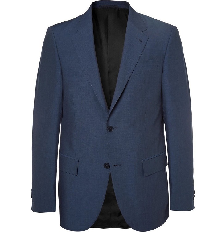 Photo: Ermenegildo Zegna - Navy Milano Slim-Fit Wool and Silk-Blend Suit - Men - Navy