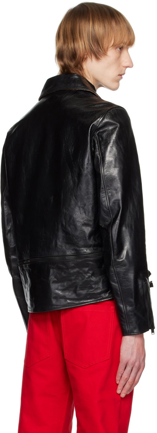UNDERCOVER Black Zip-Up Leather Jacket Undercover UNDERCOVER Black Zip-Up Leather Jacket Undercover