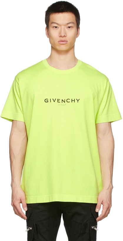 Photo: Givenchy Yellow Reverse Print T-Shirt