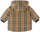 Burberry Baby Beige Down Vintage Check Jacket