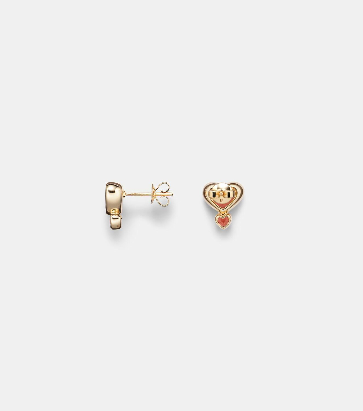 Roxanne First 14kt gold single earring with tourmaline and garnet