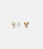 Roxanne First 14kt gold single earring with tourmaline and garnet