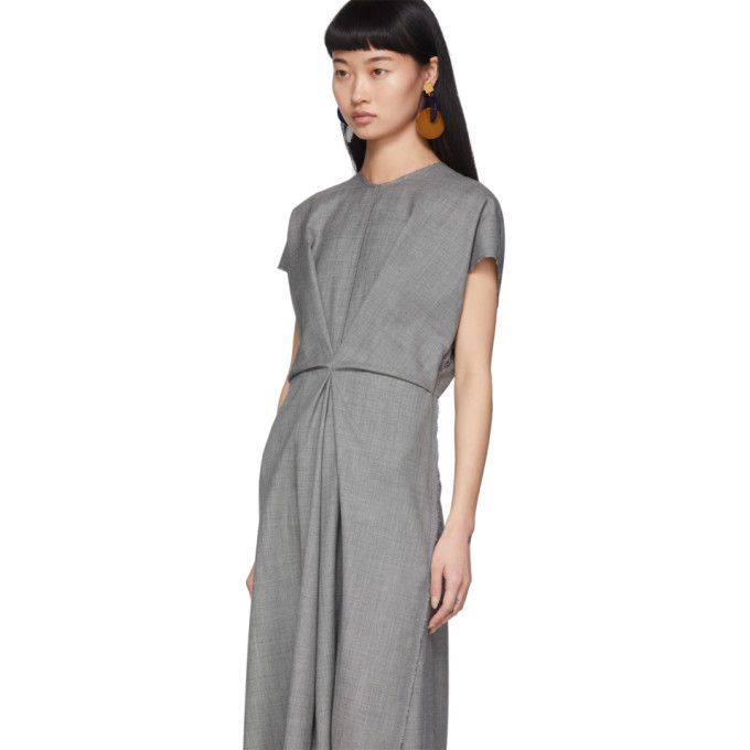 loewe dress grey Loewe // Heather Grey Henley Midi Dress – VSP Consignment