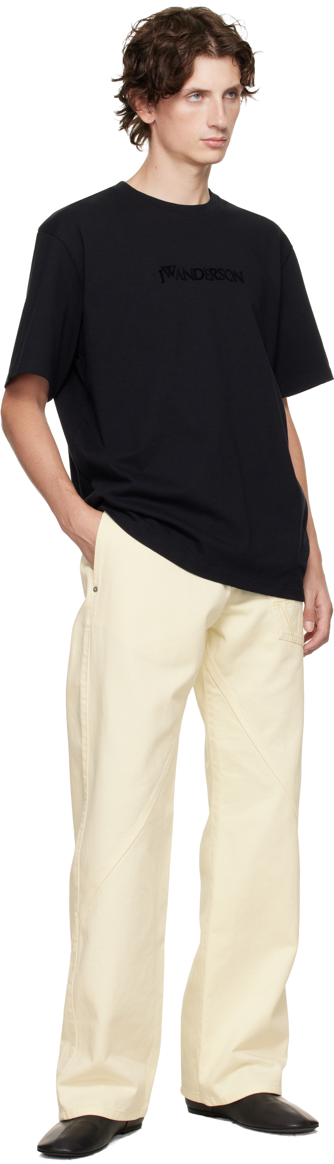 JW Anderson Black Logo Embroidery T-shirt