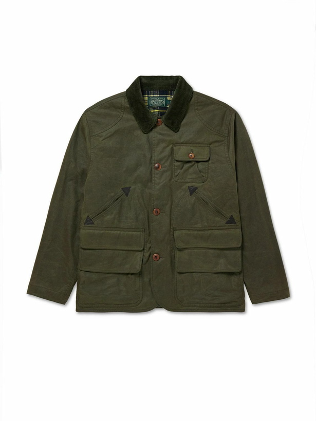 Photo: Polo Ralph Lauren - Polo Country Corduroy and Leather-Trimmed Waxed Cotton-Canvas Field Jacket - Green