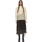 Loewe Off-White and Black Alpaca and Wool Long Woven Fringe Sweater