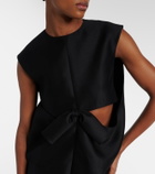 Balenciaga Cutout crêpe satin midi dress