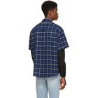 Adaptation Navy Plaid Double Shirt