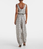 Loro Piana Nadia printed silk shantung jumpsuit