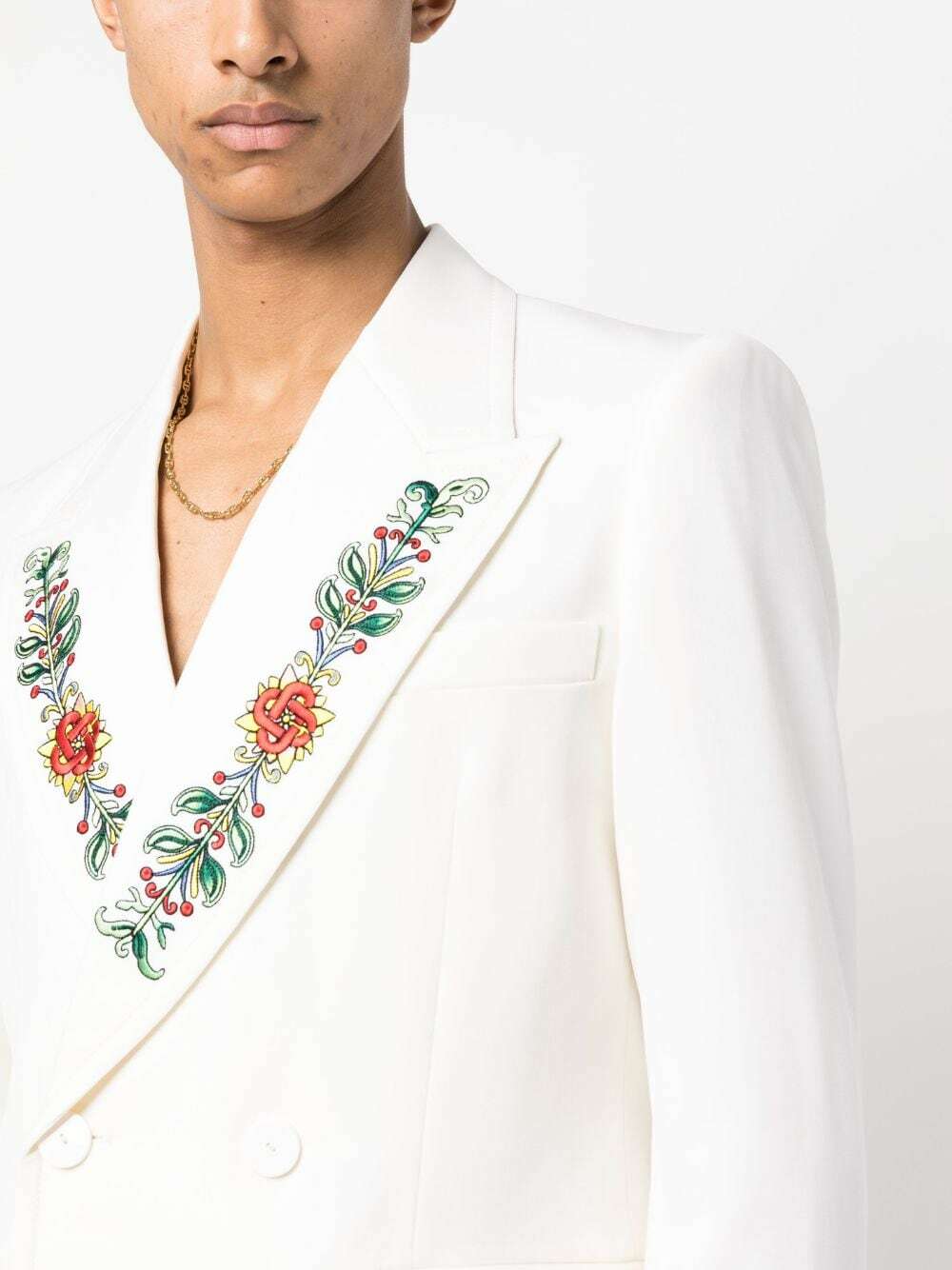 CASABLANCA - Embroidered Lapel Double-breasted Jacket