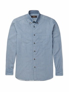 Brioni - Button-Down Collar Cotton-Chambray Shirt - Blue