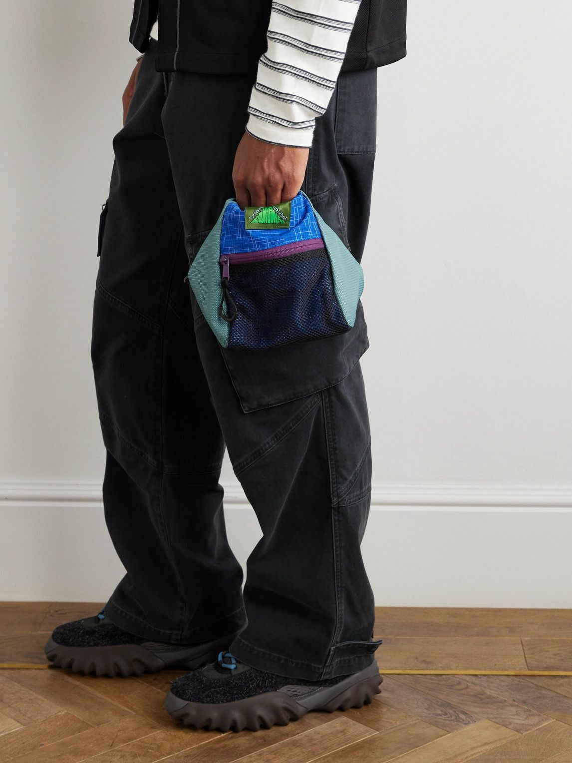 Brain Dead - Logo-Appliquéd Mesh-Trimmed Ripstop Pouch