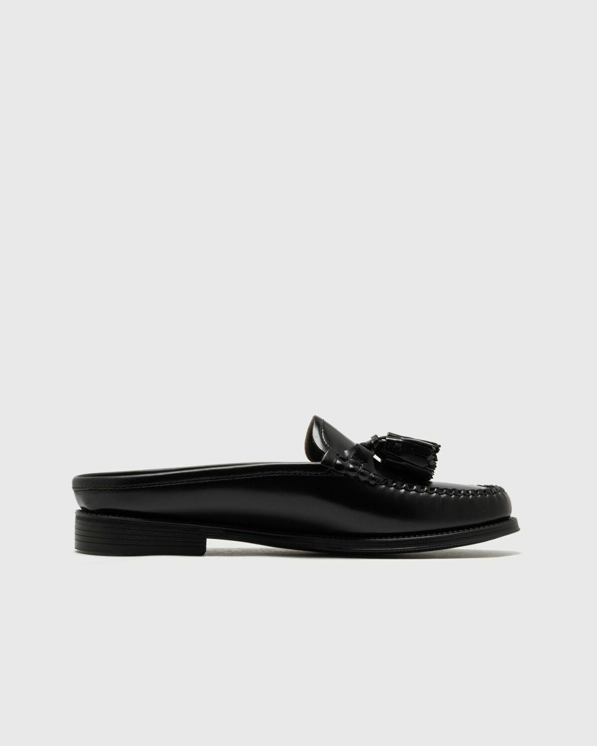 G H Bass EASY WEEJUN Tetra Tassel Slide Black Womens Casual Shoe