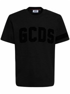 GCDS Flocked Logo Cotton Jersey T-shirt