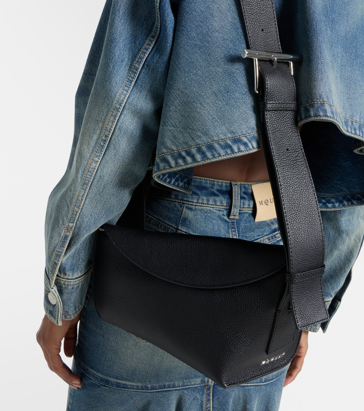 McQueen T-Bar leather shoulder bag