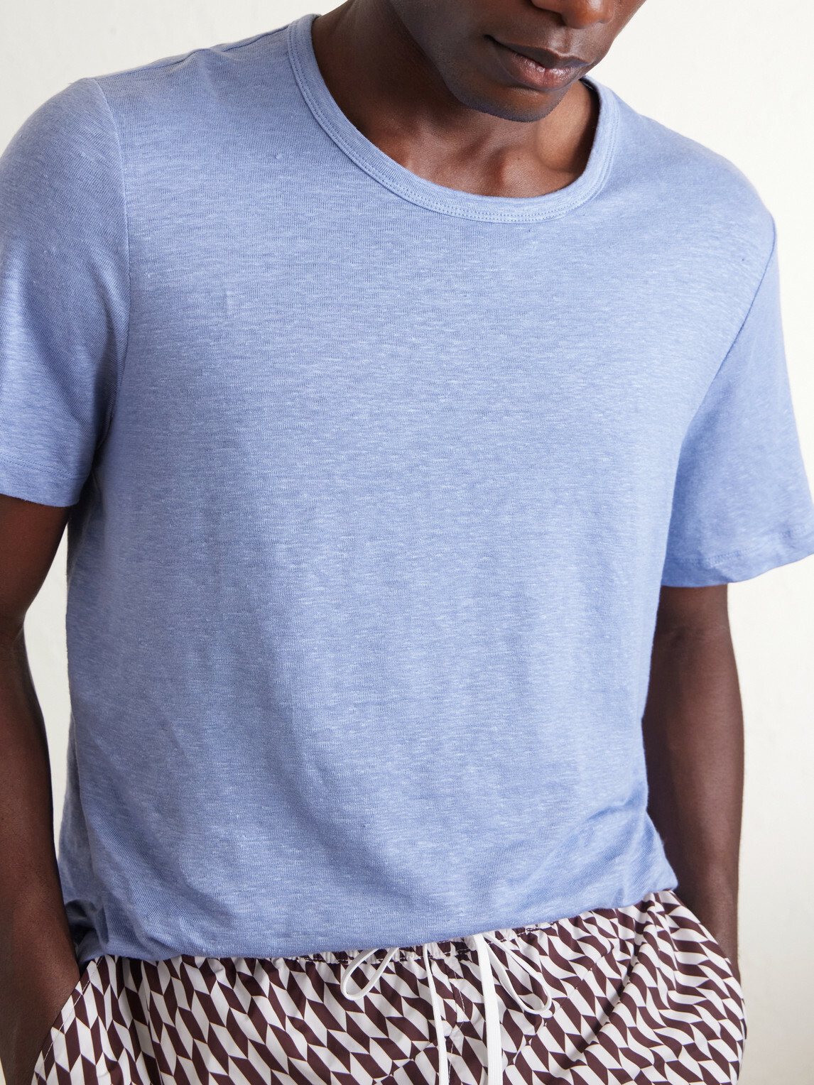 Onia - Linen-Blend Jersey T-Shirt - Blue