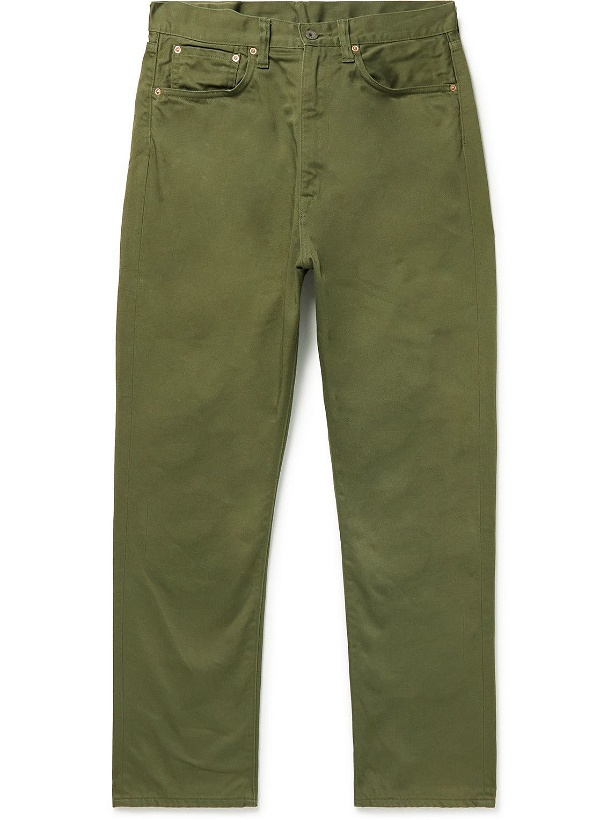 Photo: KAPITAL - Okagilly Straight-Leg Appliquéd Cotton-Twill Trousers - Green