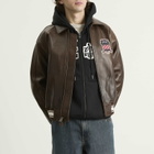 Avirex Men's Icon Leather Jacket in Vintage Brown