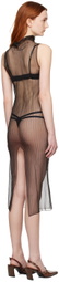 JUNEYEN Black Sheer Midi Dress