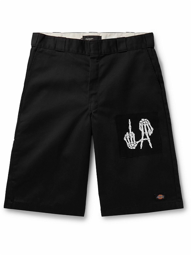 Photo: Local Authority LA - Dickies® LA Bones FUFC Straight-Leg Logo-Appliquéd Twill Shorts - Black