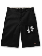 Local Authority LA - Dickies® LA Bones FUFC Straight-Leg Logo-Appliquéd Twill Shorts - Black