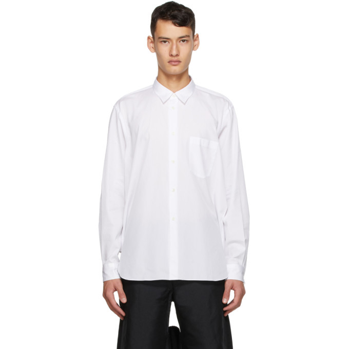 Photo: Comme des Garcons Homme Plus White Cotton Broadcloth Shirt