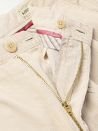 KAPITAL - Memorial Paint Straight-Leg Printed Cotton-Corduroy Shorts - Neutrals