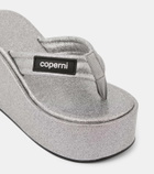 Coperni Glitter wedge thong sandals