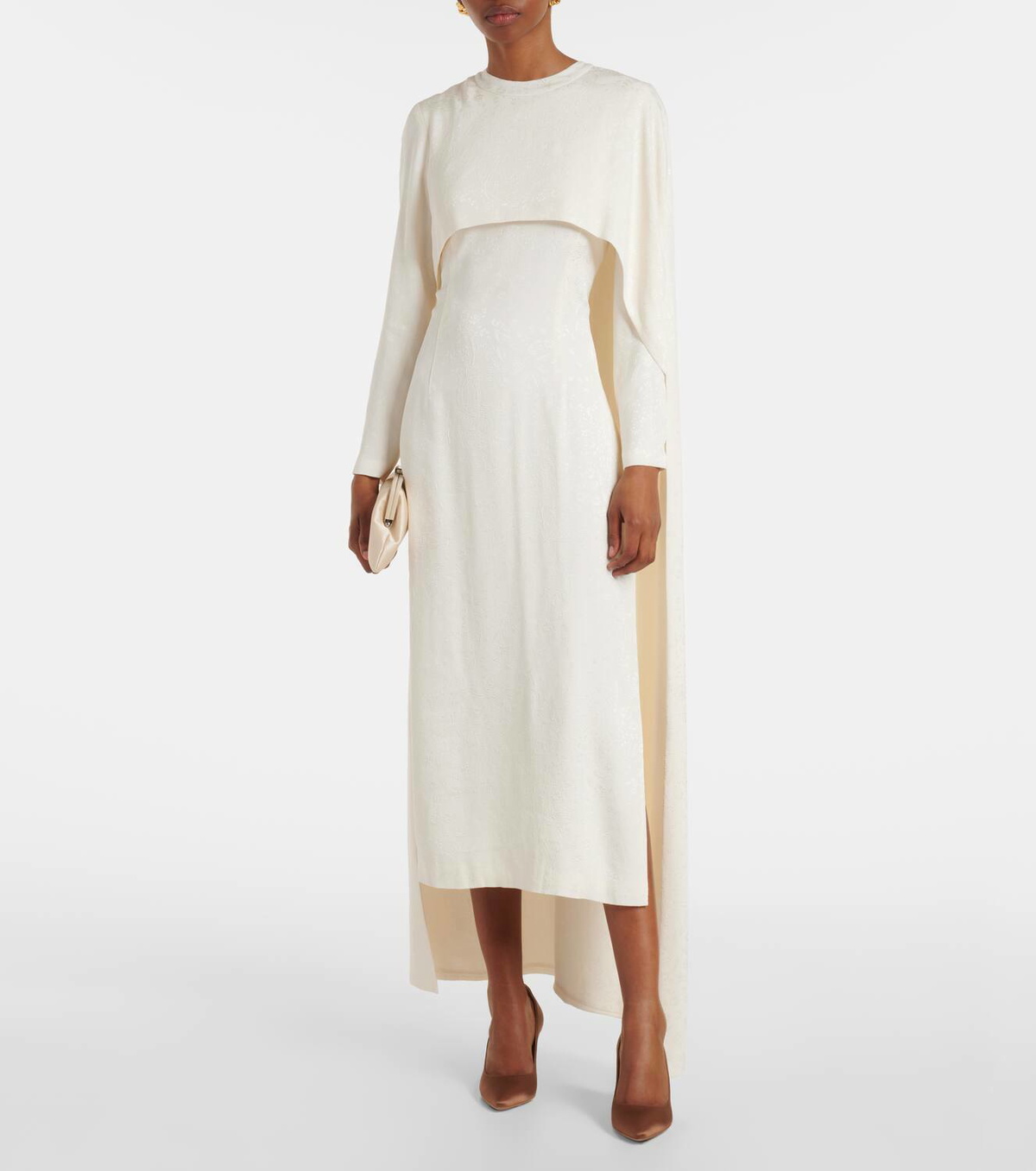Markarian Felice caped jacquard midi dress