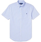 Polo Ralph Lauren - Slim-Fit Button-Down Collar Striped Cotton-Seersucker Shirt - Men - Blue